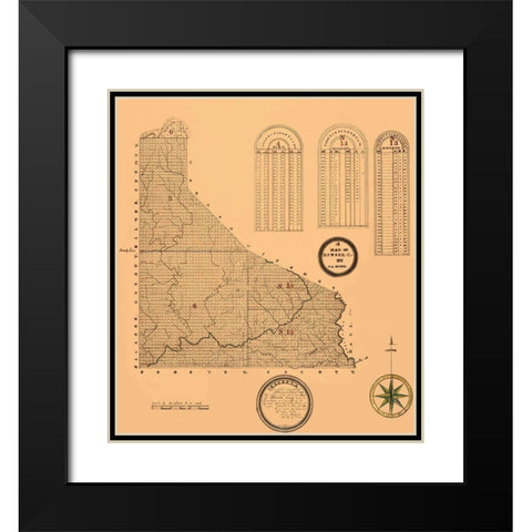 Dawson Georgia - Green 1866 Black Modern Wood Framed Art Print with Double Matting by Green