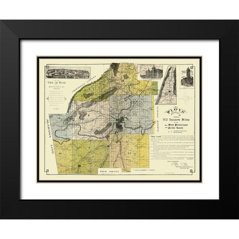 Floyd County Georgia - Beauman 1895  Black Modern Wood Framed Art Print with Double Matting by Beauman