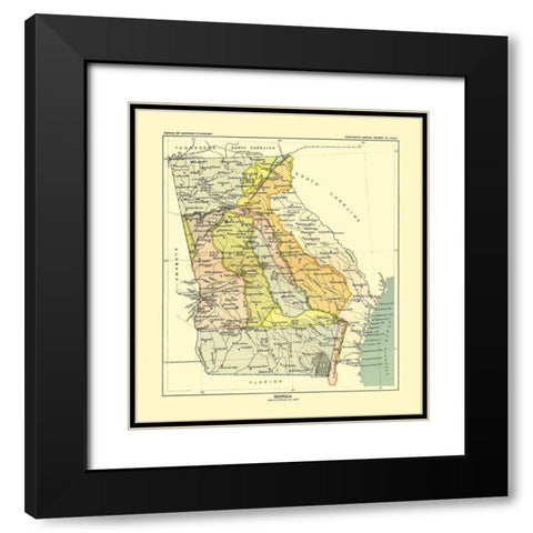 Georgia - Hoen 1896 Black Modern Wood Framed Art Print with Double Matting by Hoen