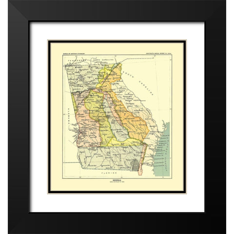 Georgia - Hoen 1896 Black Modern Wood Framed Art Print with Double Matting by Hoen