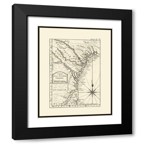 Georgia - Bellin 1764  Black Modern Wood Framed Art Print with Double Matting by Bellin