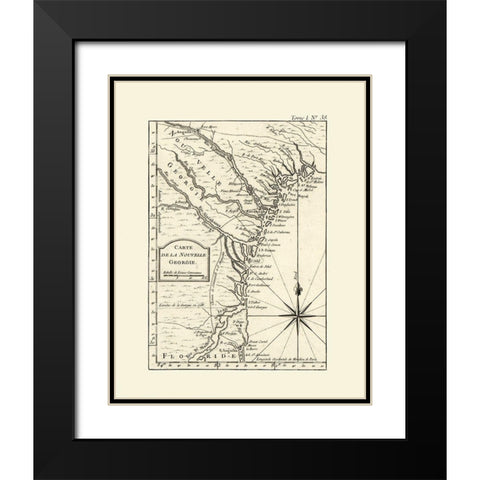 Georgia - Bellin 1764  Black Modern Wood Framed Art Print with Double Matting by Bellin