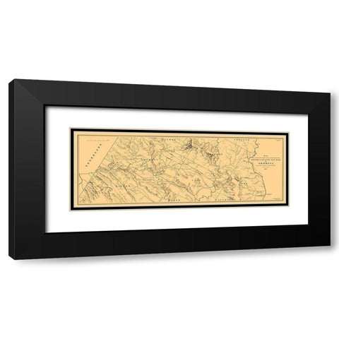 Georgia Western Atlantic Railroad - Cooper 1837  Black Modern Wood Framed Art Print with Double Matting by Cooper