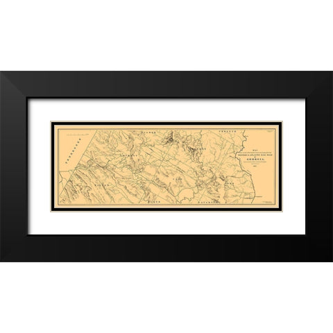 Georgia Western Atlantic Railroad - Cooper 1837  Black Modern Wood Framed Art Print with Double Matting by Cooper