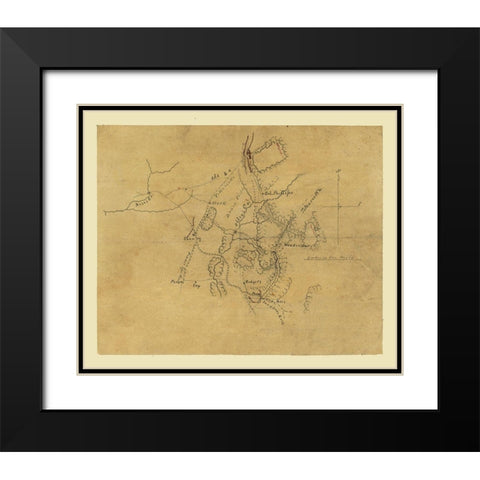 Marietta Georgia -1864 Black Modern Wood Framed Art Print with Double Matting by Unknown