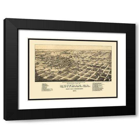 Quitman Georgia - Norris 1885 Black Modern Wood Framed Art Print with Double Matting by Norris