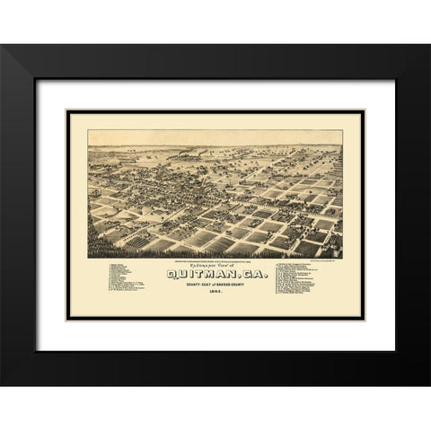 Quitman Georgia - Norris 1885 Black Modern Wood Framed Art Print with Double Matting by Norris