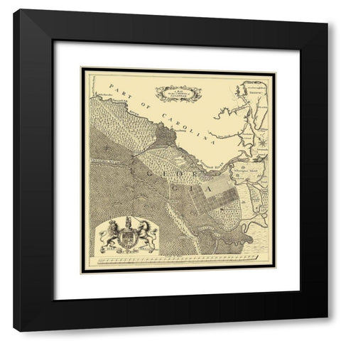 Savannah Georgia - Urlsperger 1735 Black Modern Wood Framed Art Print with Double Matting by Urlsperger