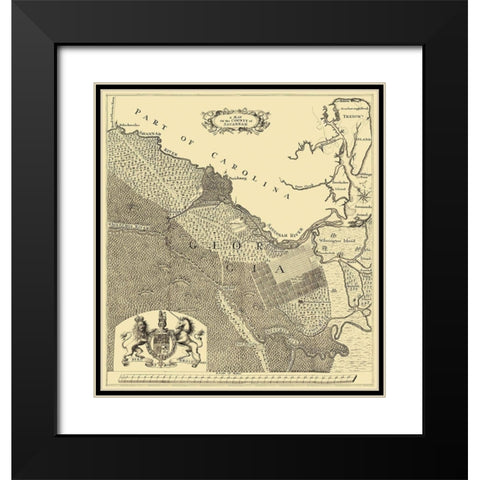 Savannah Georgia - Urlsperger 1735 Black Modern Wood Framed Art Print with Double Matting by Urlsperger