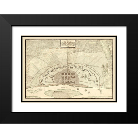Savannah Georgia - Prevost 1779  Black Modern Wood Framed Art Print with Double Matting by Prevost