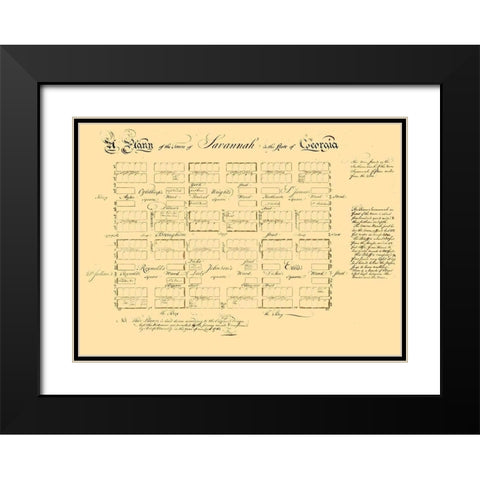 Savannah Georgia - Carson 1761  Black Modern Wood Framed Art Print with Double Matting by Carson