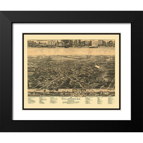 Tallapoosa Georgia - Norris 1892 Black Modern Wood Framed Art Print with Double Matting by Norris