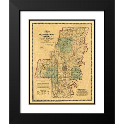 Whitfield County Georgia - Schultz 1879  Black Modern Wood Framed Art Print with Double Matting by Schultz