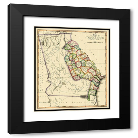 Georgia - Gridley 1818 Black Modern Wood Framed Art Print with Double Matting by Gridley