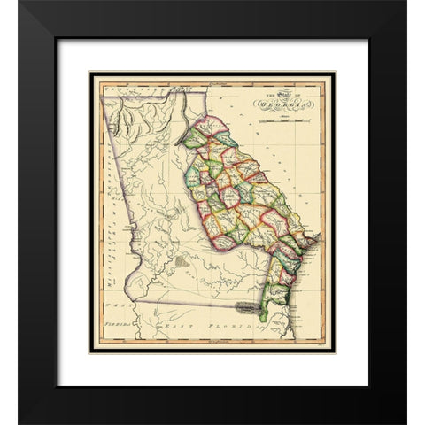 Georgia - Gridley 1818 Black Modern Wood Framed Art Print with Double Matting by Gridley