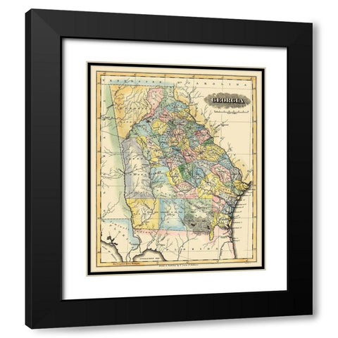Georgia - Lucas 1823 Black Modern Wood Framed Art Print with Double Matting by Lucas