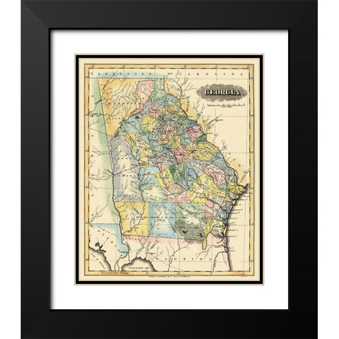 Georgia - Lucas 1823 Black Modern Wood Framed Art Print with Double Matting by Lucas