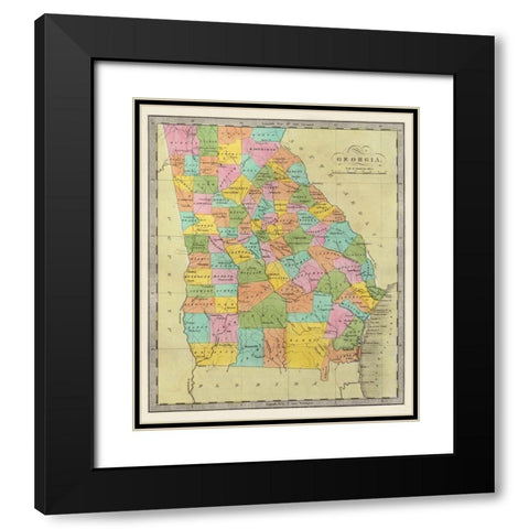 Georgia - Burr 1835 Black Modern Wood Framed Art Print with Double Matting by Burr
