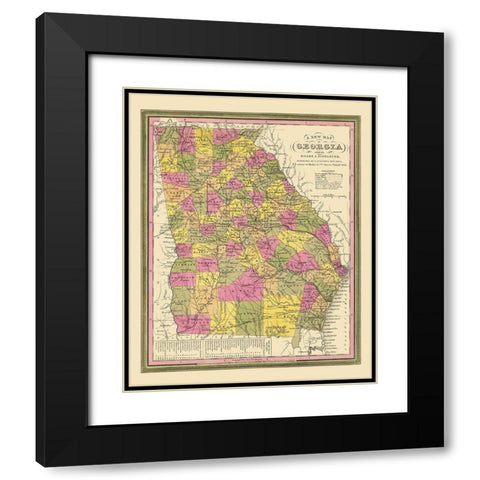 Georgia - Mitchell 1846 Black Modern Wood Framed Art Print with Double Matting by Mitchell
