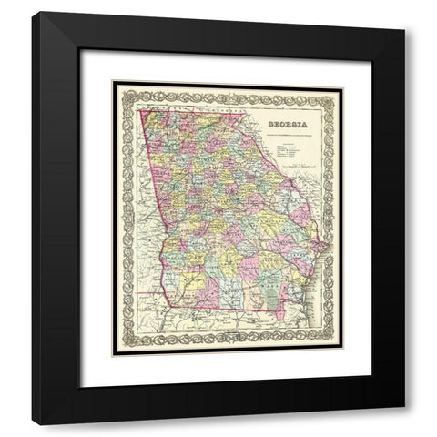 Georgia - Colton 1855 Black Modern Wood Framed Art Print with Double Matting by Colton