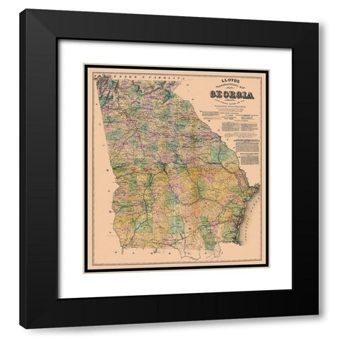 Georgia - Lloyd 1864 Black Modern Wood Framed Art Print with Double Matting by Lloyd