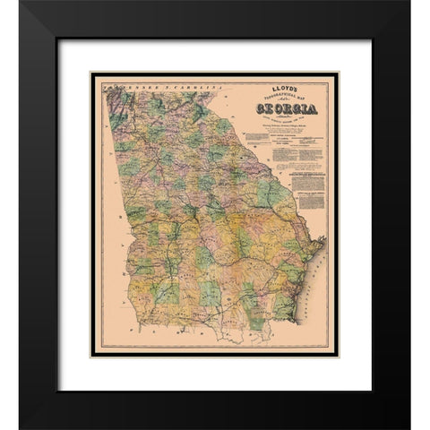Georgia - Lloyd 1864 Black Modern Wood Framed Art Print with Double Matting by Lloyd