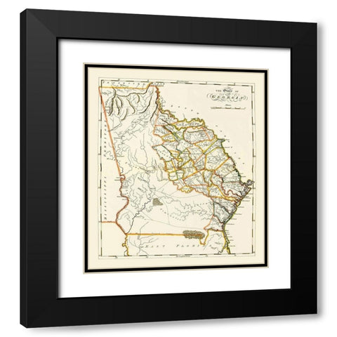 Georgia - Lewis 1817 Black Modern Wood Framed Art Print with Double Matting by Lewis