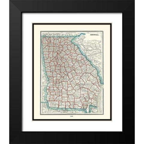Georgia - Rathbun 1893 Black Modern Wood Framed Art Print with Double Matting by Rathbun