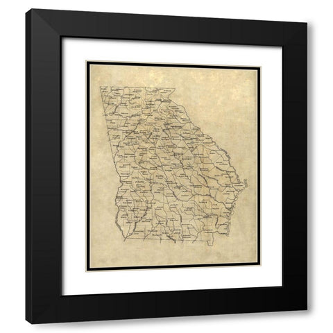 Georgia -1893 Black Modern Wood Framed Art Print with Double Matting by Unknown