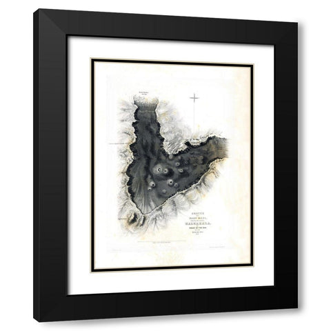 Haleakala Maui County Hawaii - US 1841  Black Modern Wood Framed Art Print with Double Matting by US Expedition