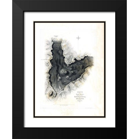 Haleakala Maui County Hawaii - US 1841  Black Modern Wood Framed Art Print with Double Matting by US Expedition
