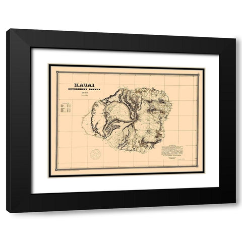 Kauai Hawaii - Kittredge 1878 Black Modern Wood Framed Art Print with Double Matting by Kittredge
