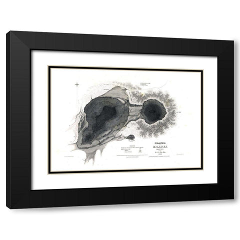 Kilauea County Hawaii - US 1841  Black Modern Wood Framed Art Print with Double Matting by US Expedition