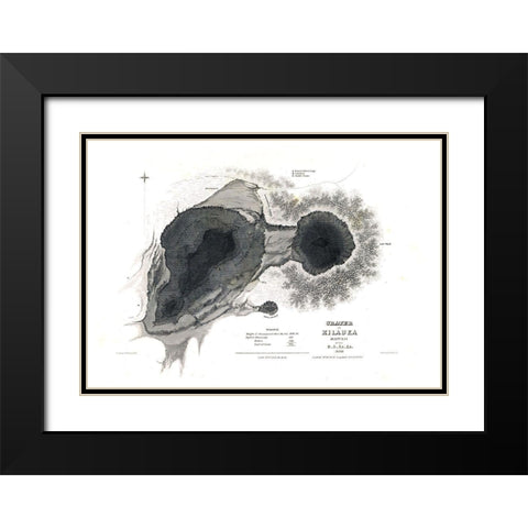 Kilauea County Hawaii - US 1841  Black Modern Wood Framed Art Print with Double Matting by US Expedition