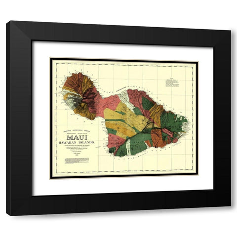 Maui Hawaii - Dodge 1885 Black Modern Wood Framed Art Print with Double Matting by Dodge