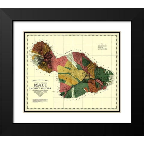 Maui Hawaii - Dodge 1885 Black Modern Wood Framed Art Print with Double Matting by Dodge