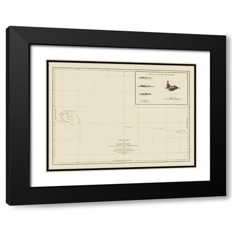 Necker Island Hawaii - Bernizet 1797 Black Modern Wood Framed Art Print with Double Matting by Bernizet