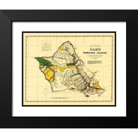 Oahu Hawaii - Covington 1881 Black Modern Wood Framed Art Print with Double Matting by Covington
