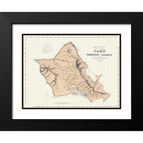 Oahu Hawaii - Covington 1881 Black Modern Wood Framed Art Print with Double Matting by Covington