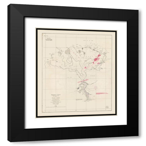 Oahu County Hawaii - Alexander 1873  Black Modern Wood Framed Art Print with Double Matting by Alexander
