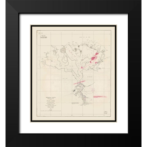 Oahu County Hawaii - Alexander 1873  Black Modern Wood Framed Art Print with Double Matting by Alexander