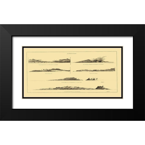 Sandwich Islands or Hawaii - Robinson 1798 Black Modern Wood Framed Art Print with Double Matting by Robinson