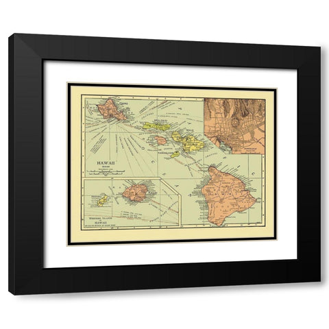 Hawaii - 1912 Black Modern Wood Framed Art Print with Double Matting by Unknown
