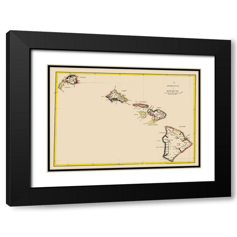 Hawaii - Lahaina Luna 1837 Black Modern Wood Framed Art Print with Double Matting by Lahaina