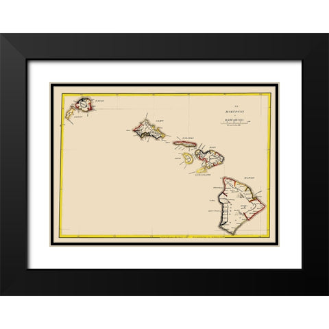 Hawaii - Lahaina Luna 1837 Black Modern Wood Framed Art Print with Double Matting by Lahaina