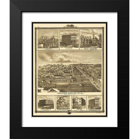 Atlantic Cass Co Iowa - Shober 1875 Black Modern Wood Framed Art Print with Double Matting by Andreas