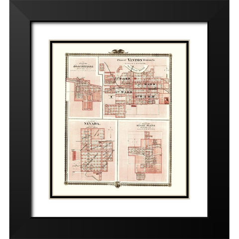 Blairstown, Vinton, Nevada, Belle Plaine Iowa Black Modern Wood Framed Art Print with Double Matting by Andreas