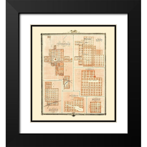 Centerville, Leon, Allerton, Seymour, Quincy Iowa Black Modern Wood Framed Art Print with Double Matting by Andreas