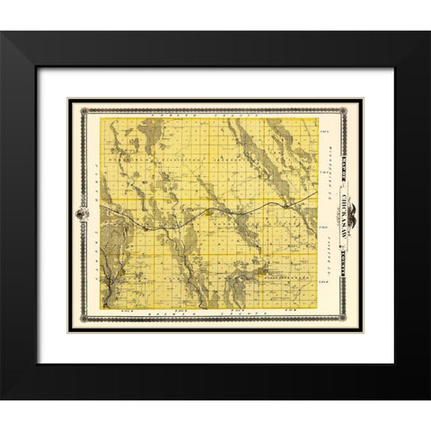Chickasaw Iowa Landowner - Andreas 1874 Black Modern Wood Framed Art Print with Double Matting by Andreas
