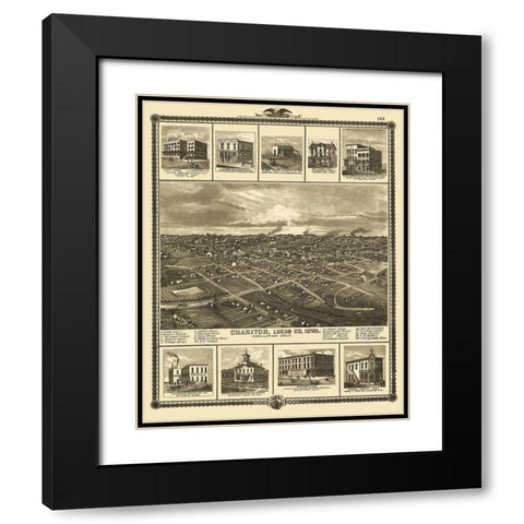 Chariton Iowa - Andreas 1875 Black Modern Wood Framed Art Print with Double Matting by Andreas